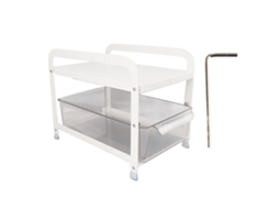 Prateleira de armazenamento de 2 níveis para copos, pull out, organizador de mesa, multifuncional, branco | S/MARCA