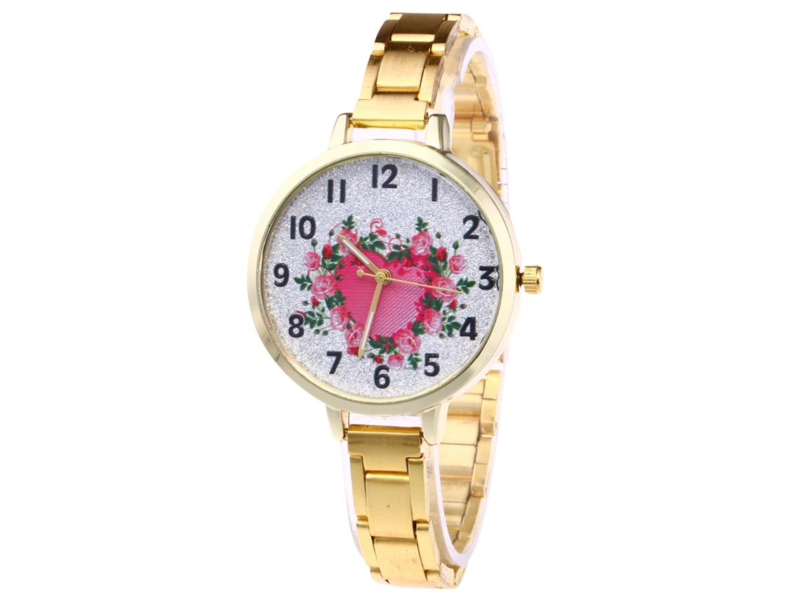Relógio de pulso unissex Zhoulianfa com pulseira de aço (dourado)