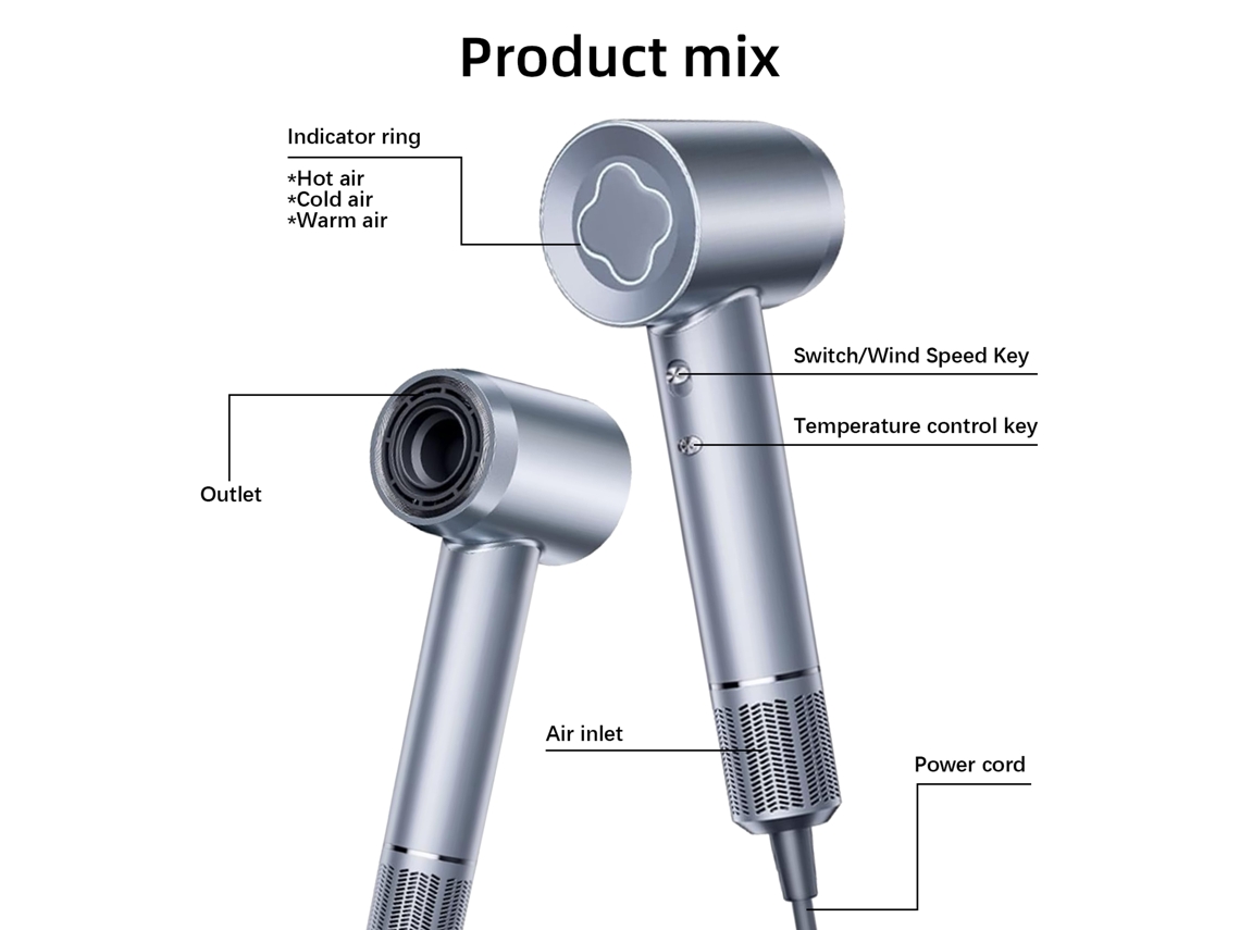 Secador De Cabelo Laxiscreed Com Tecnologia De Íons Negativos Para Cabelos Mais Saudáveis