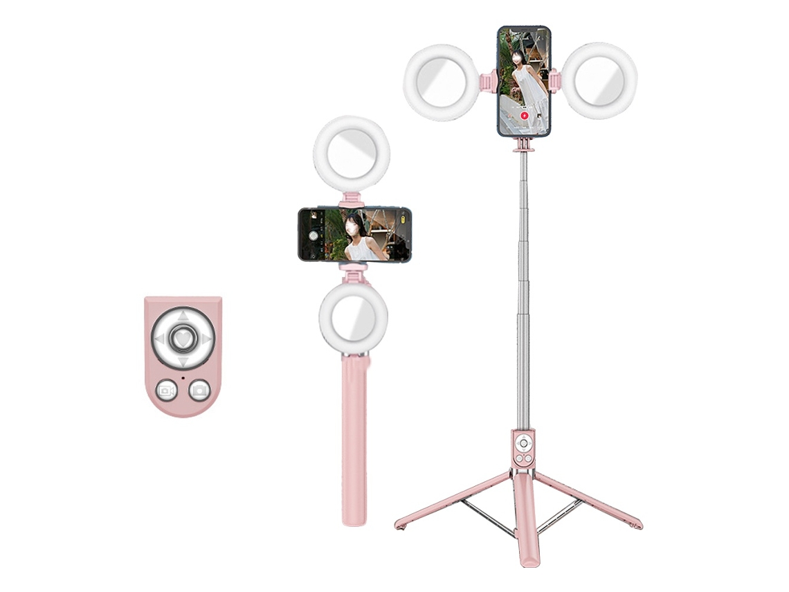 Bastão De Selfie Com Tripé 3 Em 1, Bluetooth, Com Comando Remoto, Extensível - Elysve