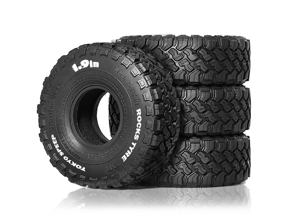 Pneu De Roda De Carro Rc Rs Red Spider 1/10 1,9 Polegadas Para Fms Yikong Axila Scx10 Crossrc Rgt R166 Peças