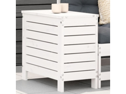 Vidaxl Apoio De Pés Para Jardim 62x31,5x52 Cm Pinho Maciço Branco