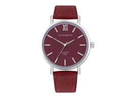 Reloj De Pulsera Analógico De Cuarzo Con Correa De Pu Para Mujer Y Hombre Moda (morado)