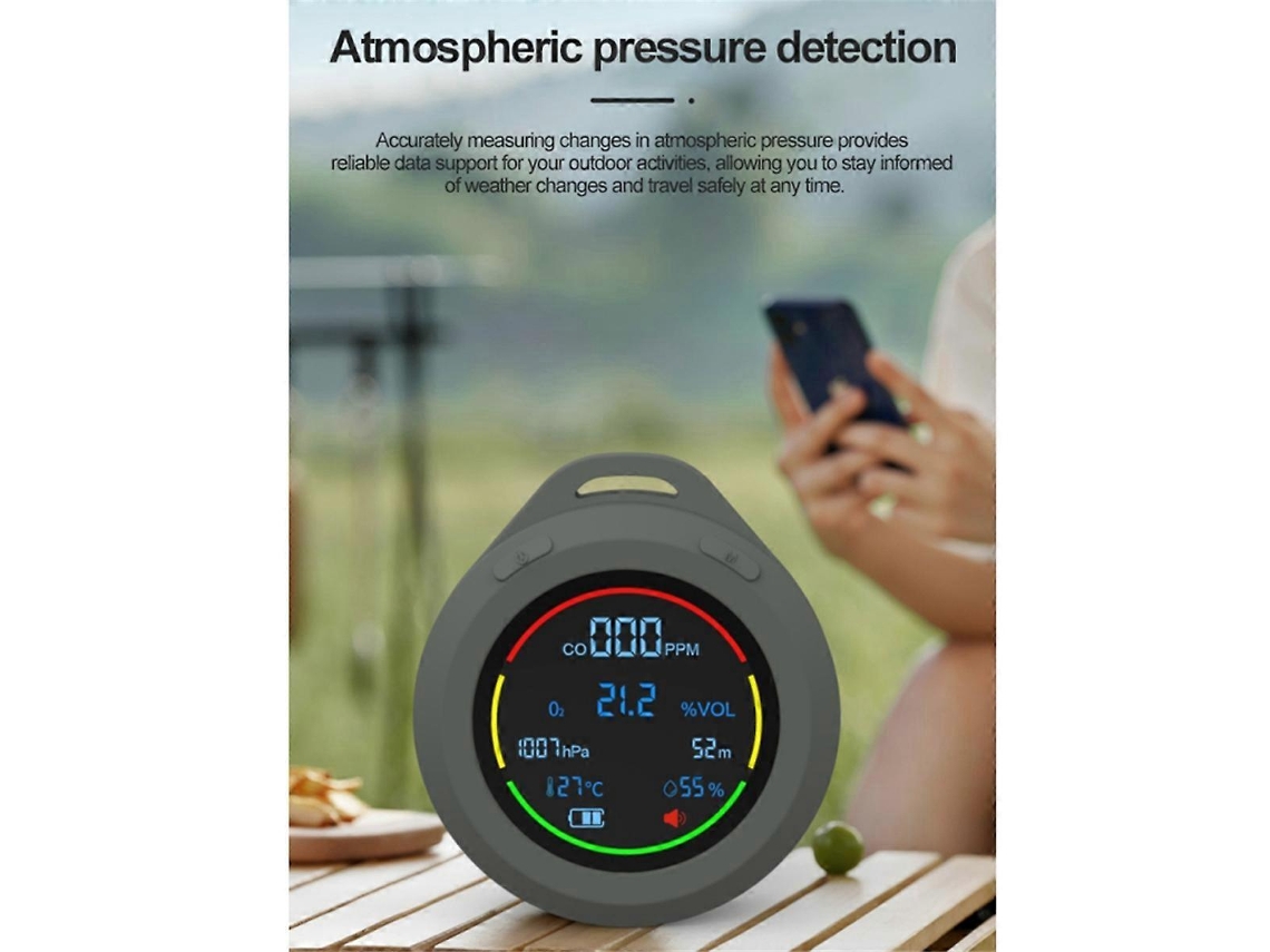 Detector de qualidade do ar 6 em 1 Slowmoose para CO2, temperatura e umidade