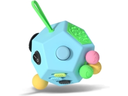 Cubo Antiestresse Com 12 Lados Para Crianças E Adultos Com Tdah Tda Ocd Autismo Céu Azul B3