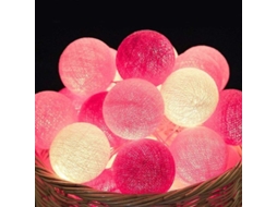 Luces De Cadena Con Pelotas De Algodón 20 Led Batería 3m Para Dormitorio Fiesta Navidad