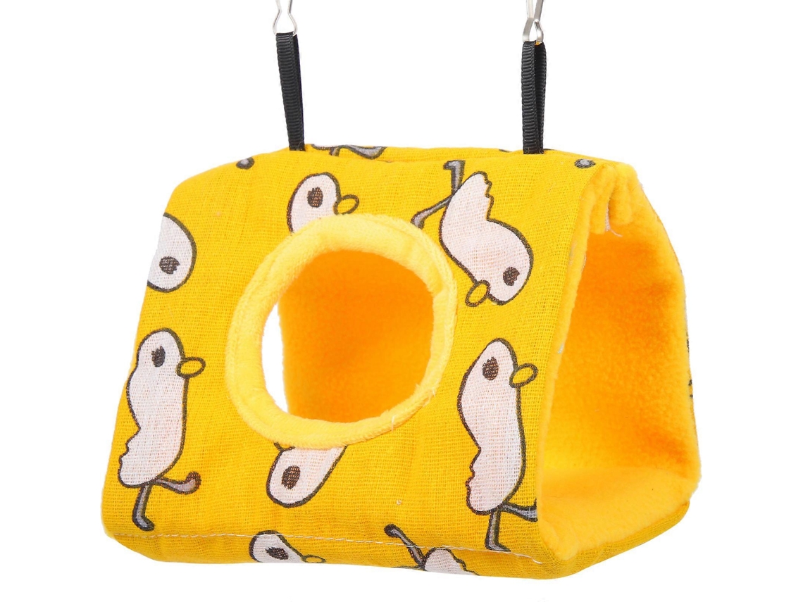 Omni hamaca para Pájaros Cómoda Colgante Nido de Loro Resistente Al Desgaste Decoración de Algodón 17x17x18cm Amarillo