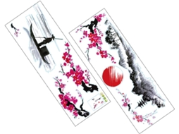 Adesivos Parede Pvc Estilo Chinês Resíduos 2 Conjuntos Removíveis Ambiente Natural Aconchegante Quarto Meninas GOKOCO