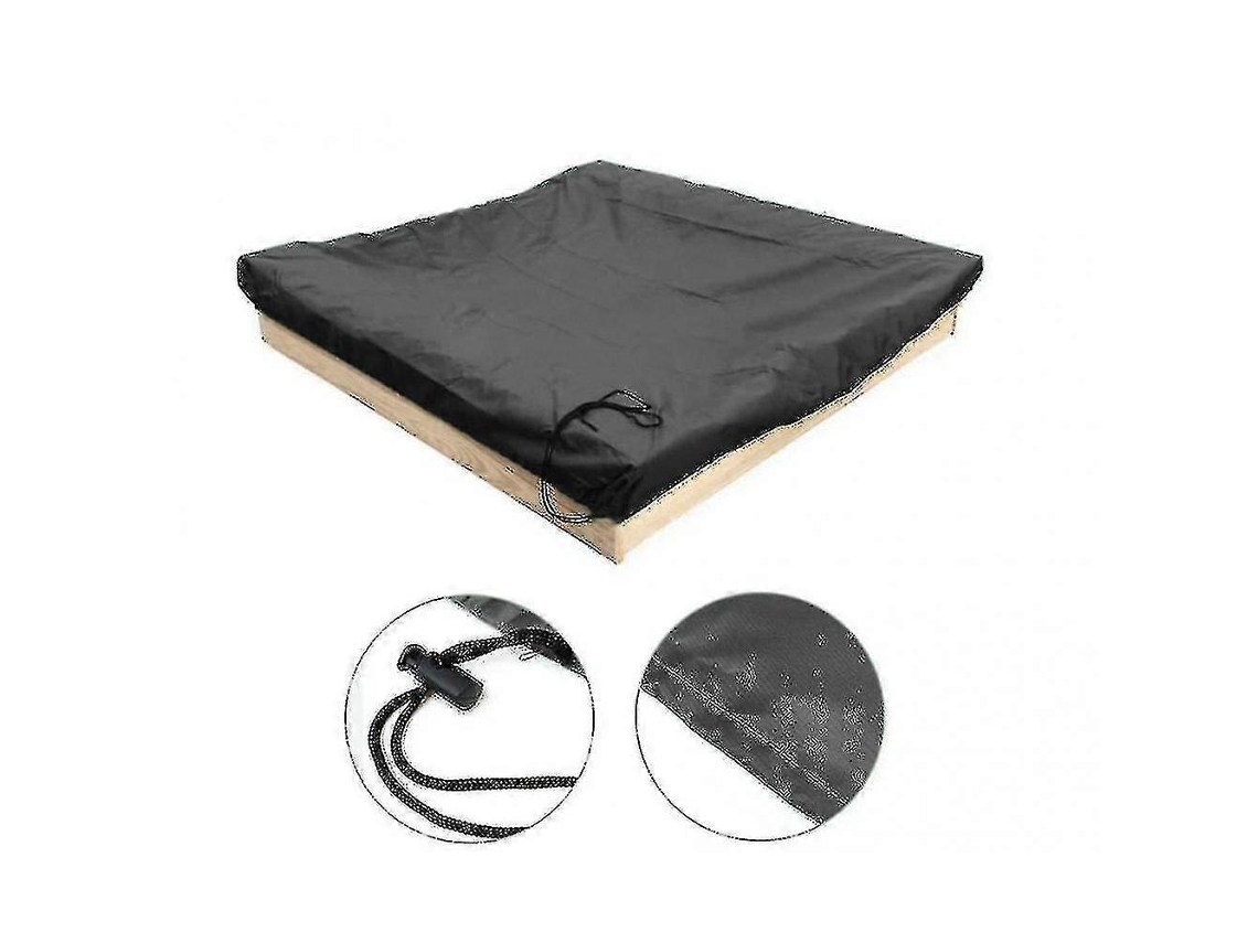 Capa Para Caixa De Areia Com Cordão, Capa Quadrada À Prova Poeira Praia, Impermeável Preta Piscina (lgl) -aquaforge