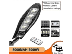 Luminária Solar de Parede, 8000 Mah, 5000 W, À Prova D'água, Controle Remoto, Ângulo Ajustável, para Jardim AQUAFORGE