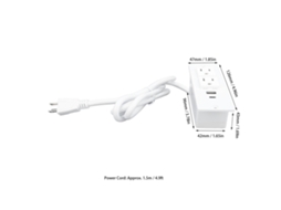 Laxiscreed Tabuleiro De Extensão Com Carregamento Rápido De 20w E 2 Portas Usb