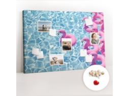 Lousa De Cortiça Dentes-de-leão E Flamingos Para O Quarto Das Crianças Espelharte (120x80 Cm)
