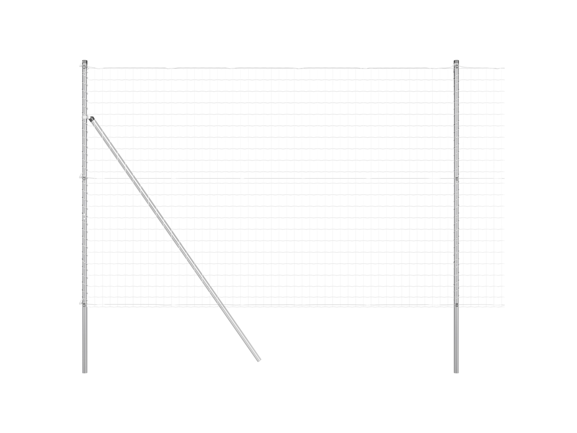 Conjunto 1 Cerca Externa Vidaxl Prateado Aço (10 X 1,6 M)