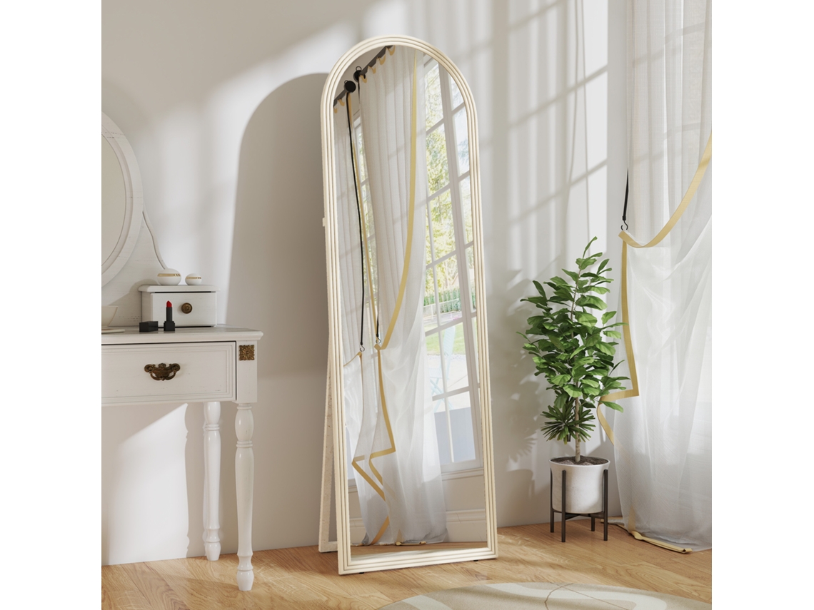 Full Length Mirror 50 X 160cm Freestanding Wall Mounted Arch Frame White