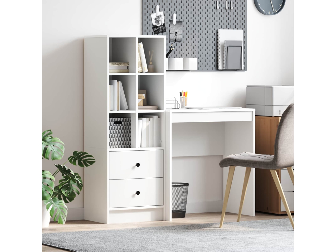 Vidaxl Mesa com Gaveta com Prateleira com Armazenamento 2 Pcs Branco