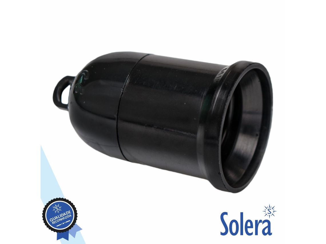 Casquilho P/ Lâmpada E27 Preto Solera