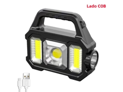 Lanterna Led Usb Super Brilhante, Recarregável por Energia Solar, Portátil, À Prova D'água e Resistente a Impactos. MDUG