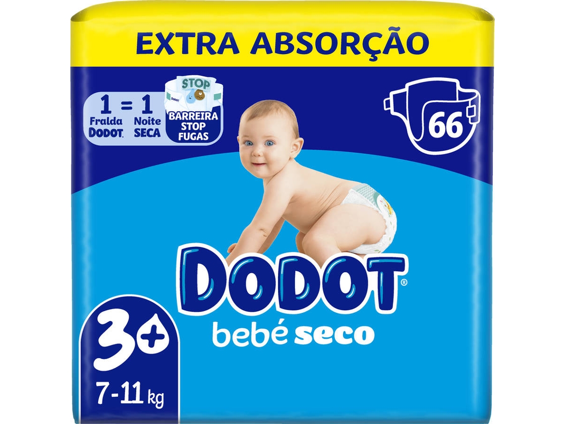 Fraldas Bebé Seco Extra 7-11kg T3+ DODOT emb. 66 un