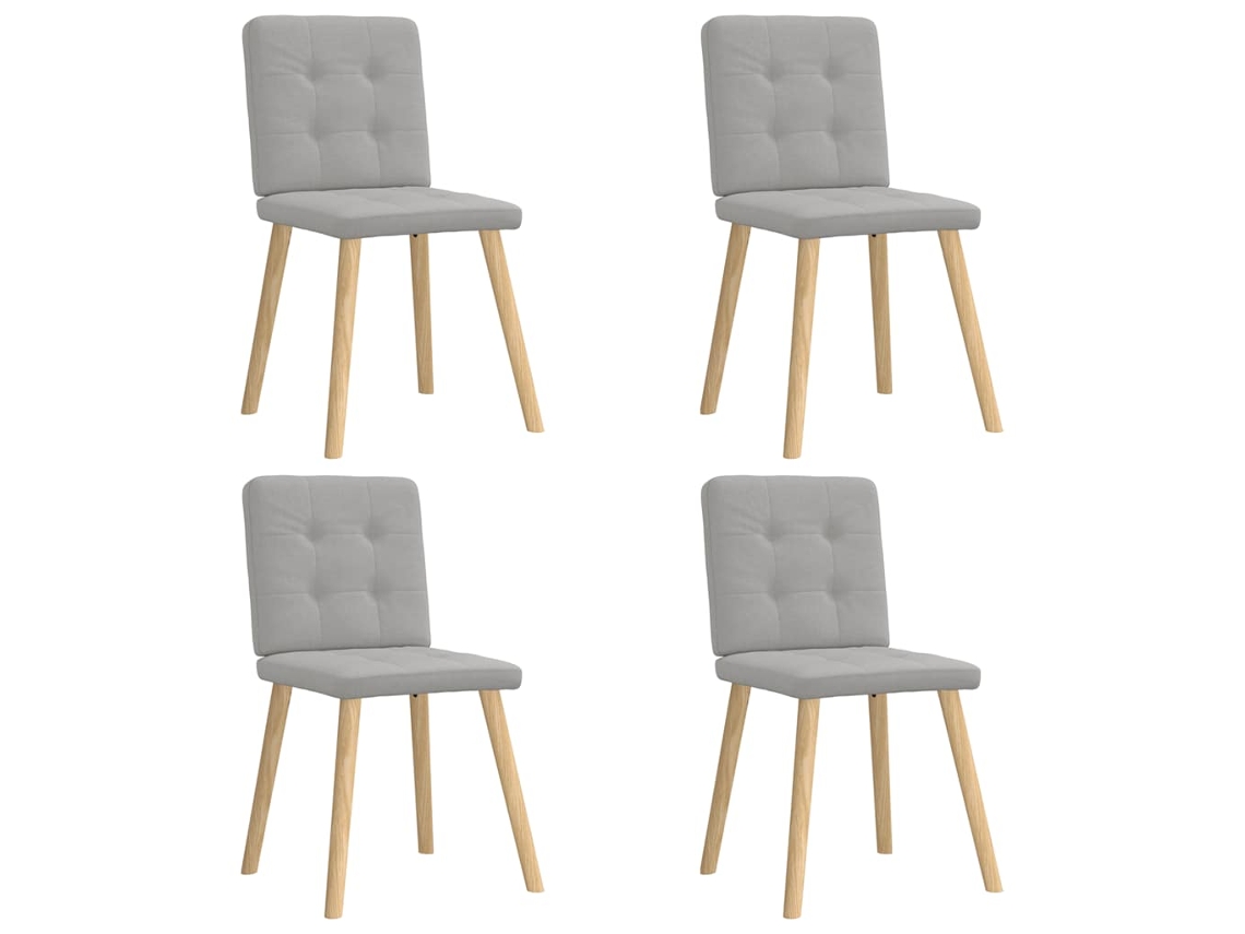 Vidaxl Cadeiras De Jantar 4 Pcs Tecido Cinza Nuvem