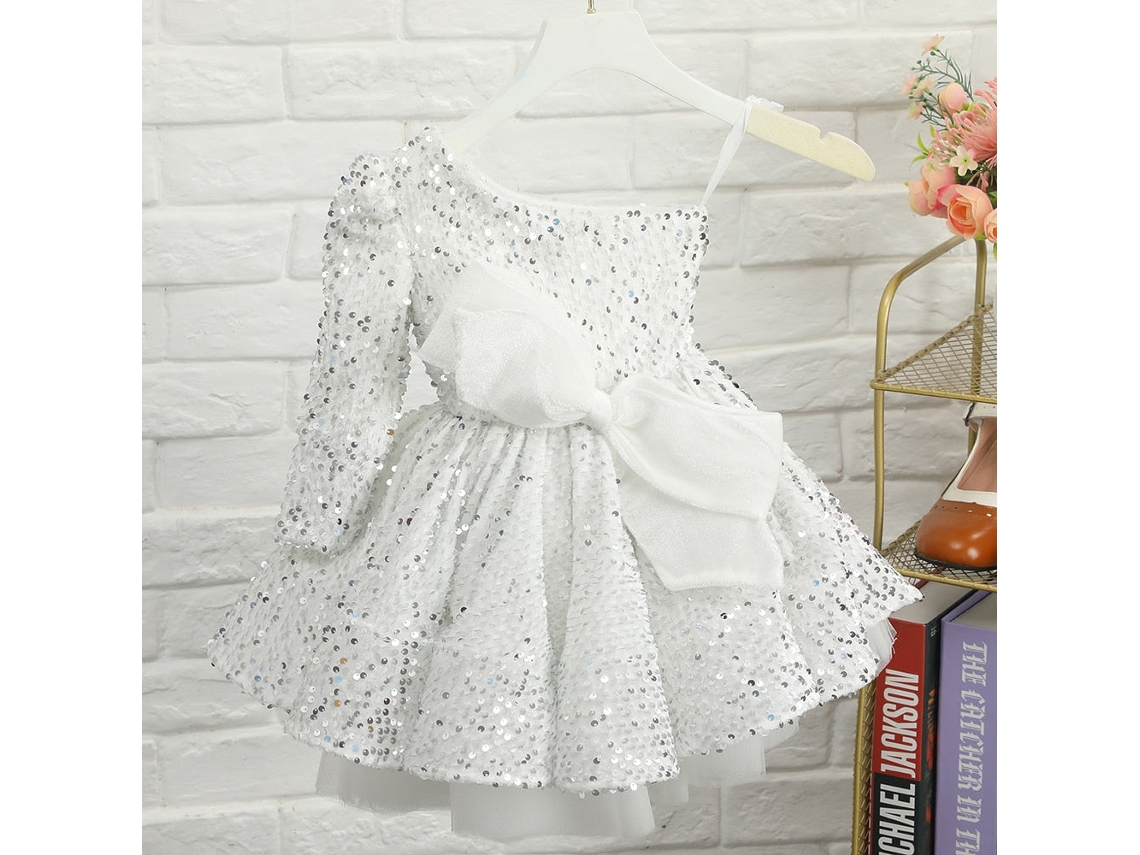 Vestido com flor e renda para meninas, vestido de princesa com