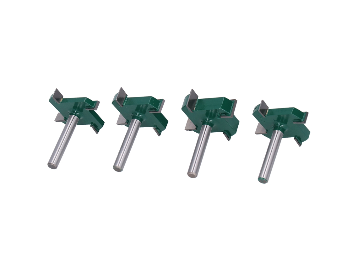 4 Peças Broca Router 4 Lâminas Ranura T Aço Carbono Liga Mandril 6mm Ferramenta Carpintaria