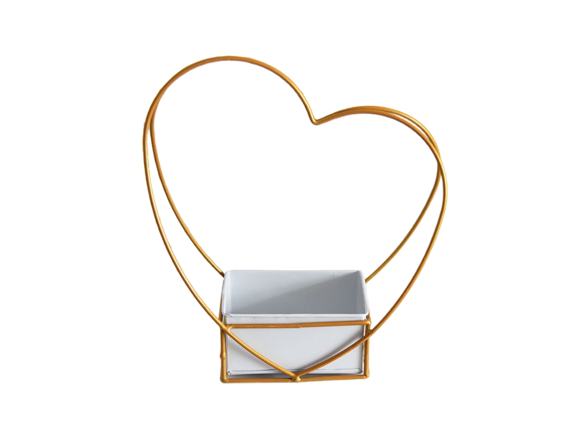 Laxiscreed Vaso Com Coração Dourado E Forma Geométrica Para Arranjos E Decoração De Casamento