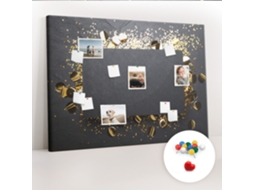 Quadro De Cortiça Com Impressão Confetes Dourados Para O Corredor Espelharte (140x100 Cm)