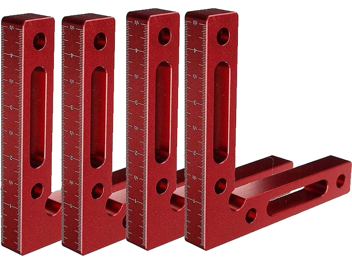 Grampo De Canto 90 Graus, 4.7x4.7 Polegadas, Em Alumínio, Com Régua De Fixação Angular