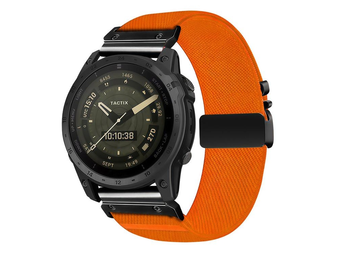Bracelete para Garmin Nylon Elástico Trama Diagonal Fivela de Paraquedas Laranja XIAOMOYU (20mm)