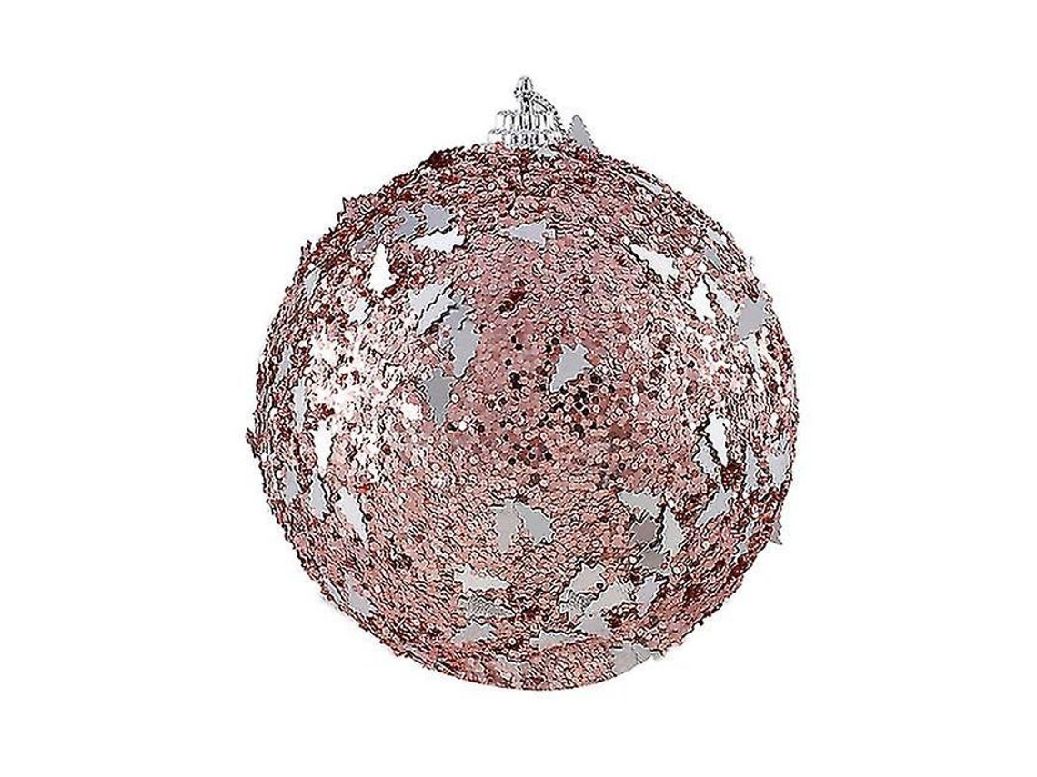 2/4pcs Bolas De Decoração De Natal 8cm Com Lantejoulas Para Árvore De Natal E Festas Ano Novo 2023 2 Peças Oro Rosa 3