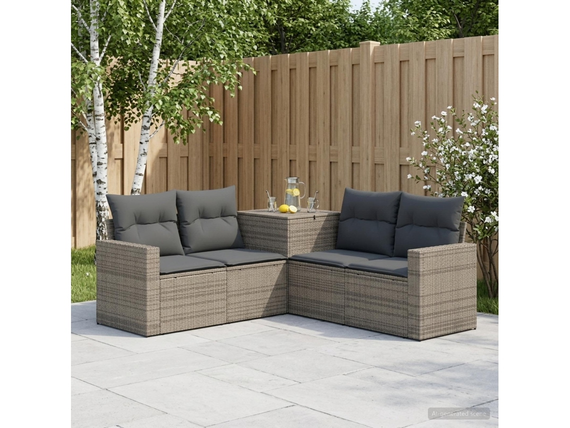 Vidaxl Conjunto De Sofás 5 Unid. Cinza E Cinza Escuro