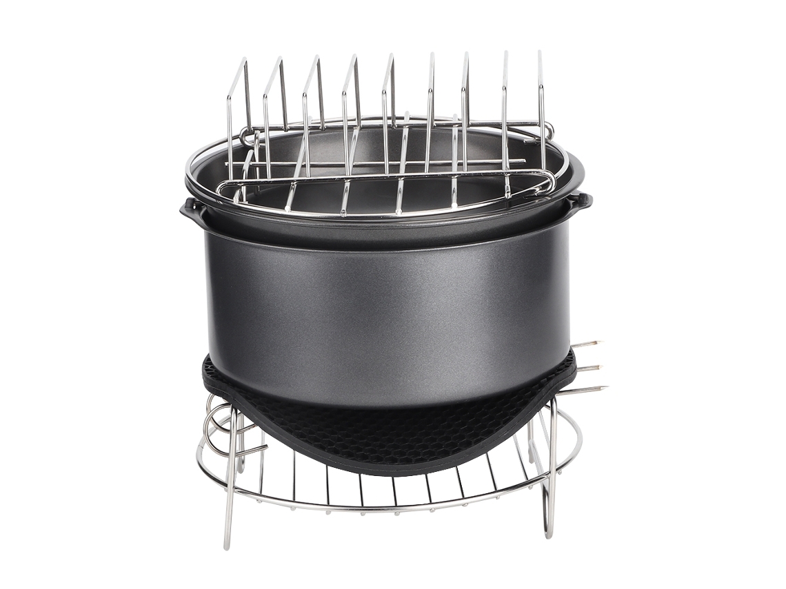 Acessórios Para Fritadeira De Ar Laxiscreed Com Grelha E Conjunto De 7 Peças Para 3,6l E 6 Polegadas