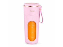 Liquidificadora Portátil Recarregável Rosa, Copo De 340 Ml, 10 Lâminas, Para Sumos E Batidos