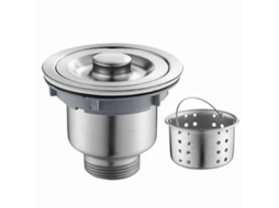 Conjunto De Ralo De Pia De Cozinha Em Aço Inoxidável (110 Mm) – Filtro De Cesto Com Adaptador De Redução