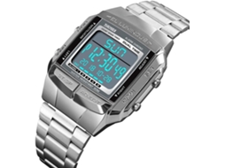 Lurelia Relógio Mecânico Masculino, Automático, Visor Digital, Cronómetro, Alarme, Data/calendário, Luminoso, Duplo Fuso/mostrador, Aço Inoxidável