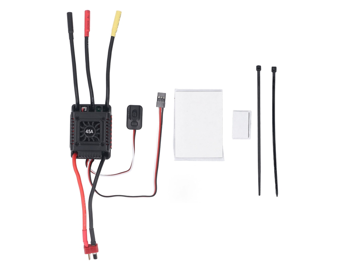 Brushless ESC 45a para carro RC 1/10, sensor à prova d'água, ajustável, com plug T vermelho | S/MARCA