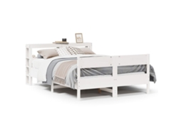 Bed Frame, Bed Frames Vidaxl Branco Madeira De Pinho (120 X 200 Cm)