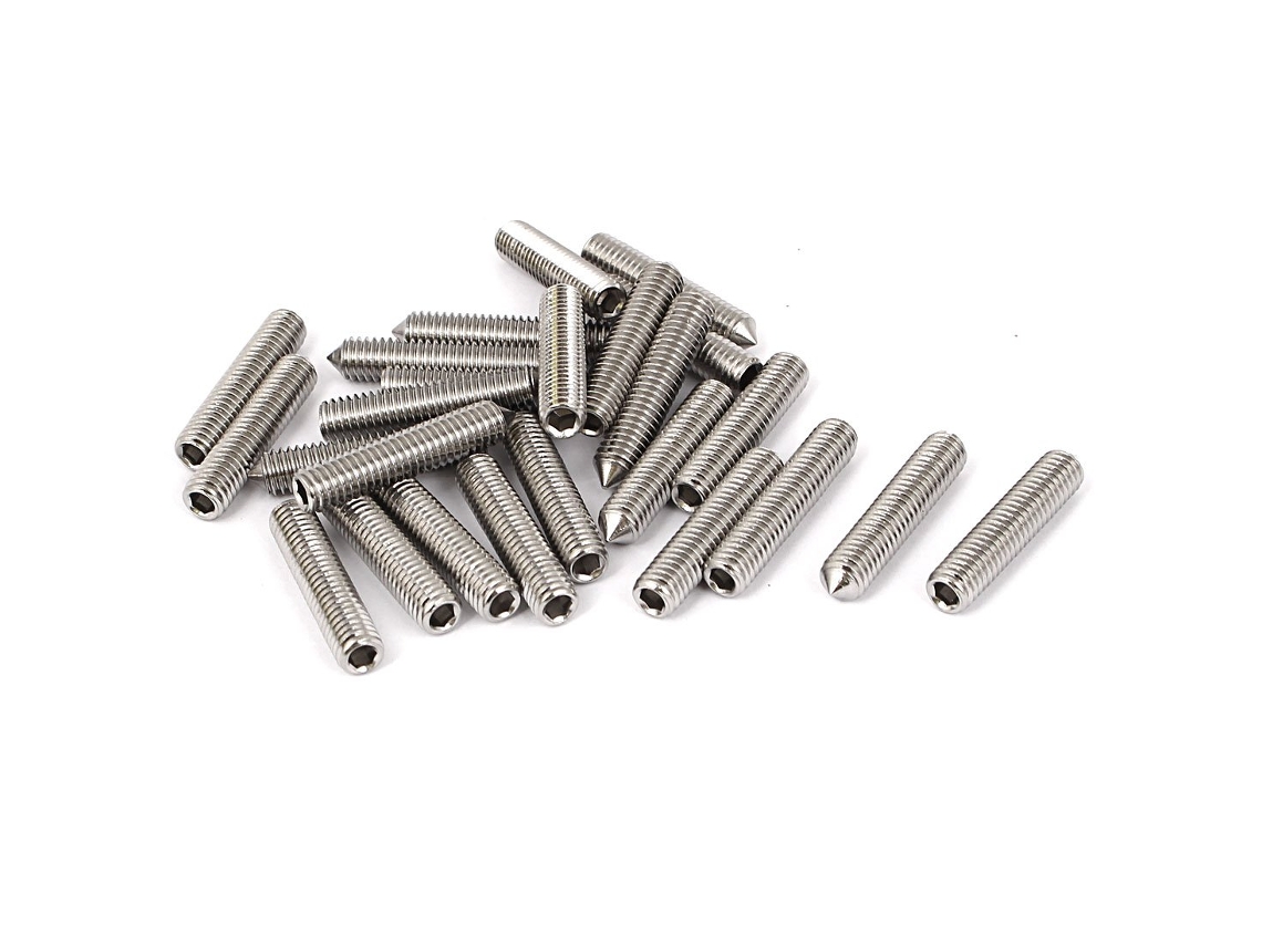 Parafusos de Fixação com Ponta Cônica em Aço Inoxidável M6x30mm, Parafuso de Fixação com Encaixe CHABERLU