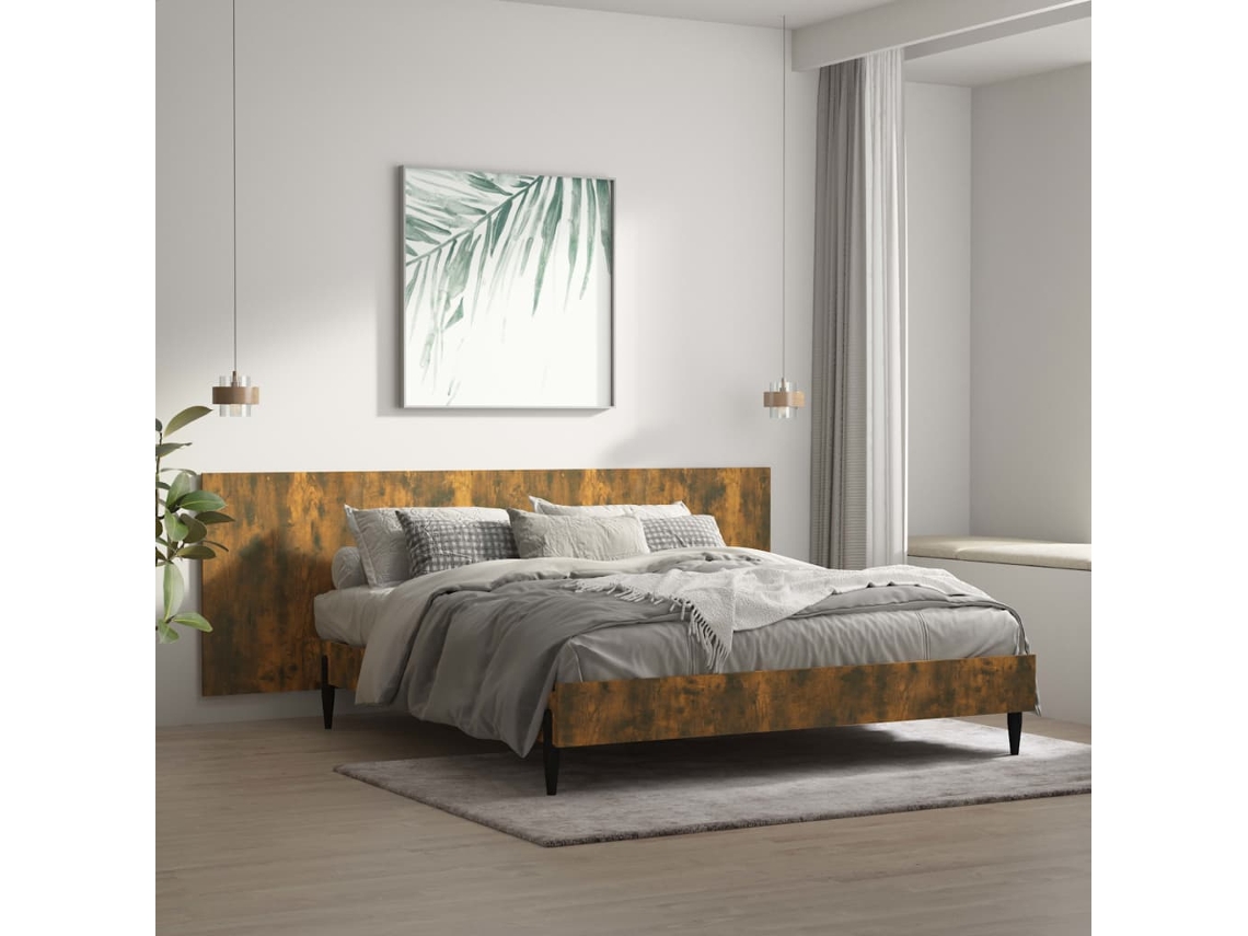 Vidaxl Cabeceira Cama 240x1,5x80 Cm Derivados Madeira Carvalho Fumado