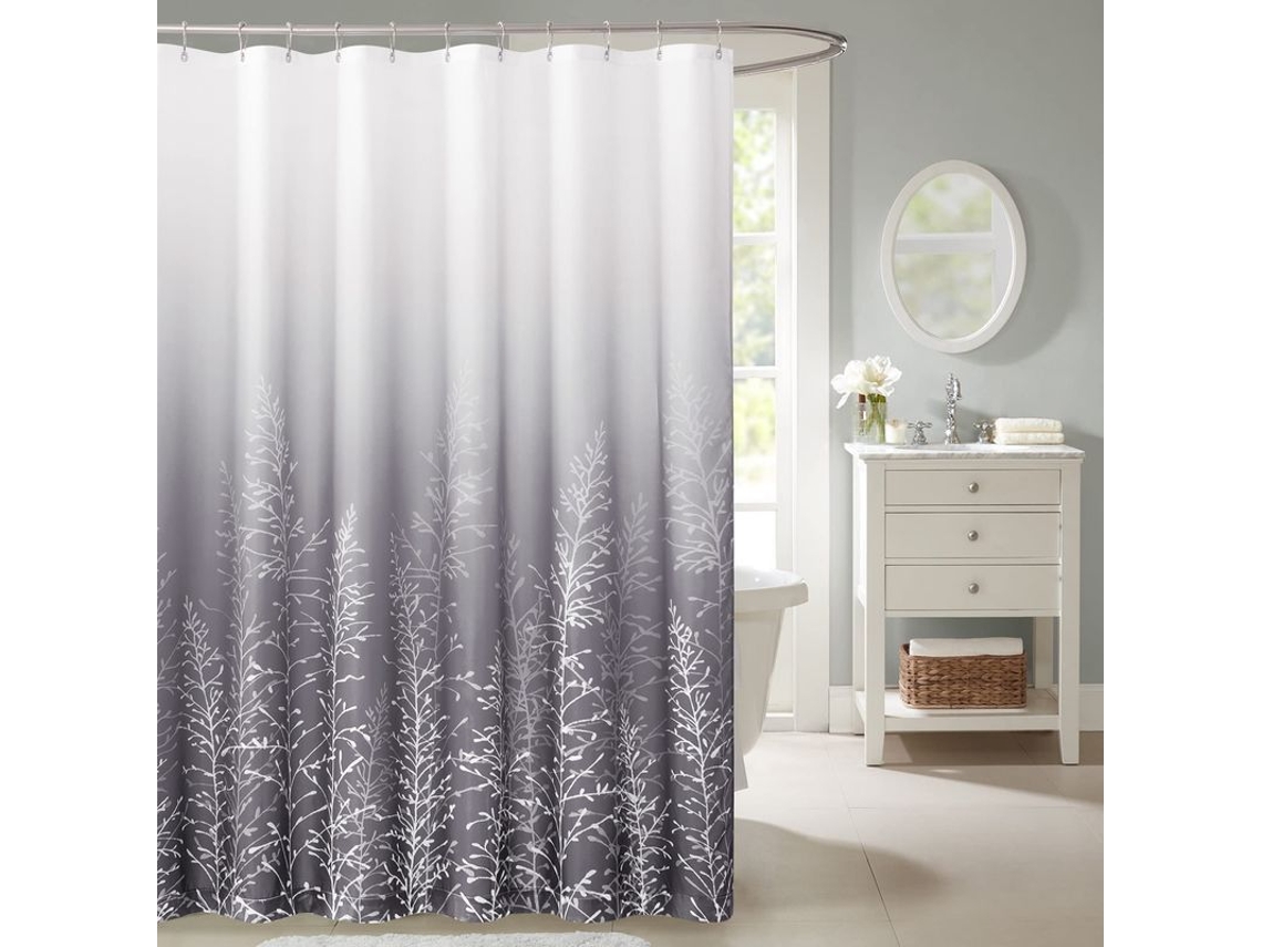 2026 cortina de Ducha Linjou de Tela 180x180 com Ganchos, Impermeável, Quick Dry, Padrão de Árvore