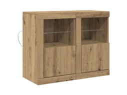 Conjunto 2 Aparador Led Vidaxl Castanho Derivados De Madeira (41 X 37 X 67 Cm)