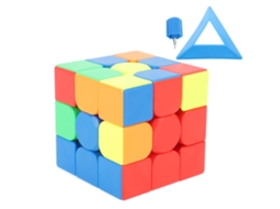 Quebra-cabeça magnético WalshLXq 3x3 sem adesivos, giratório, brinquedo de inteligência fácil com suporte.
