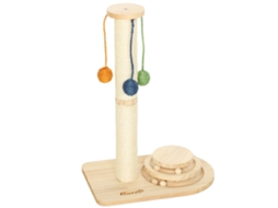Poste arranhador para gatos, com bolas suspensas, sisal, 40x26x56,5 Cm | S/MARCA