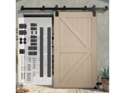 Kit de Ferragens para Porta de Correr Pesada 244cm Preto para Portas Simples BTFORUS