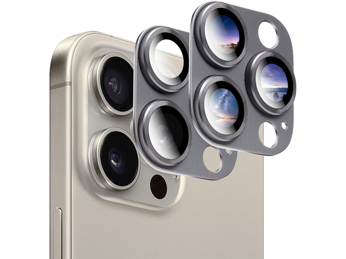 Protetor De Lente Da Câmera (pacote Com 2) Para Iphone 15 Pro E Max (titânio)-aquaforge