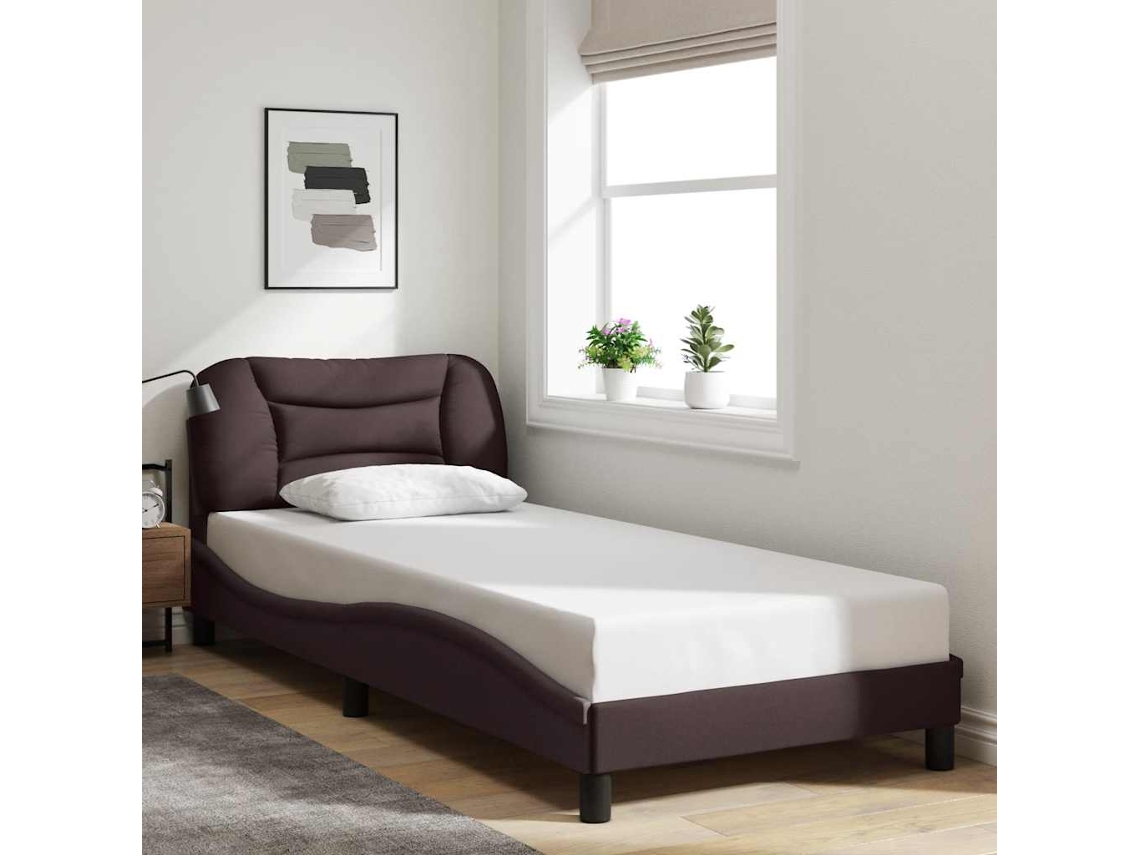 Vidaxl Estrutura De Cama Sem Colchão Hvar 80x200 Cm Tecido Castanho-escuro