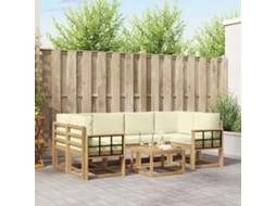Vidaxl Conjunto De Sofás Para Exterior 7 Pcs Branco E Creme