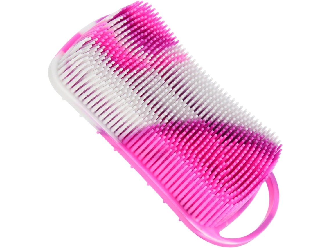 Escova De Massagem Corporal Silicone Mikinona, Esponja Esfoliante De Dupla Face Com Ganchos Para Shampoo E Mistura Banho