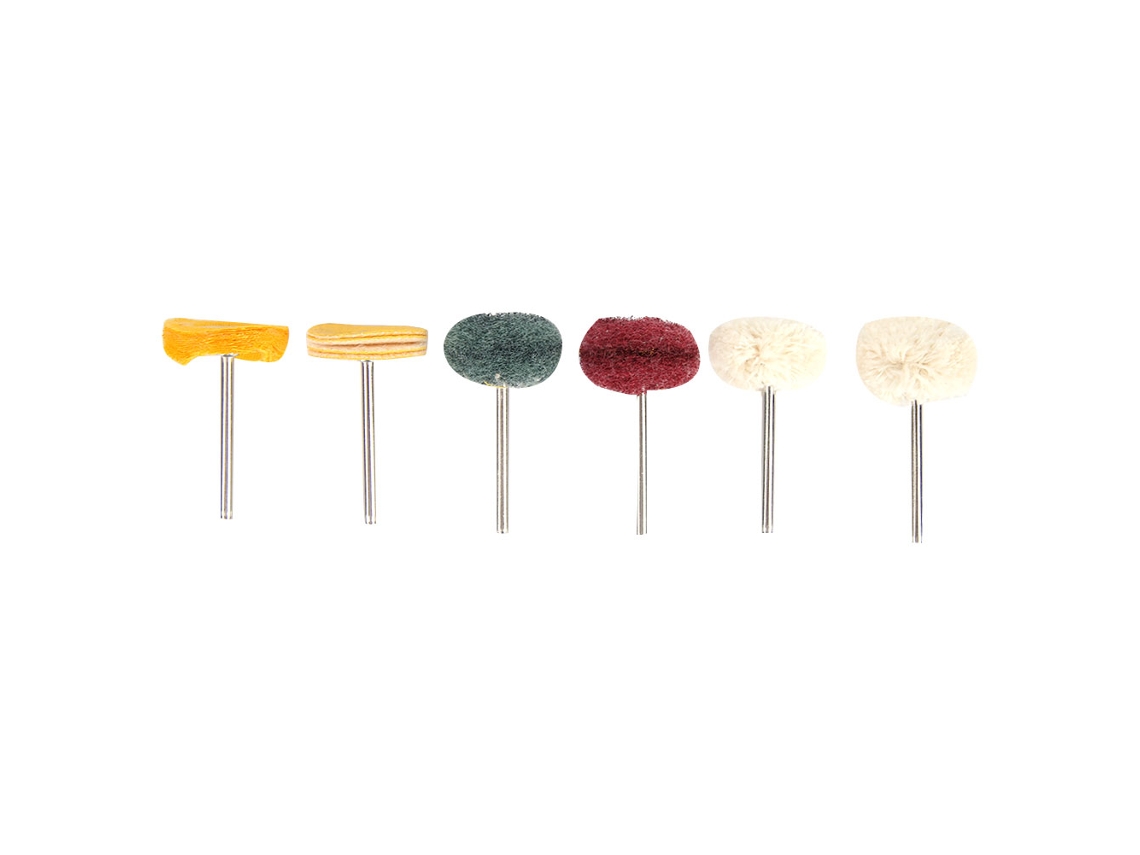 Set De 6 Cabeçais De Polimento Cilíndricos Com Cabo De 3mm, Ferramenta De Roda De Polimento De 25mm
