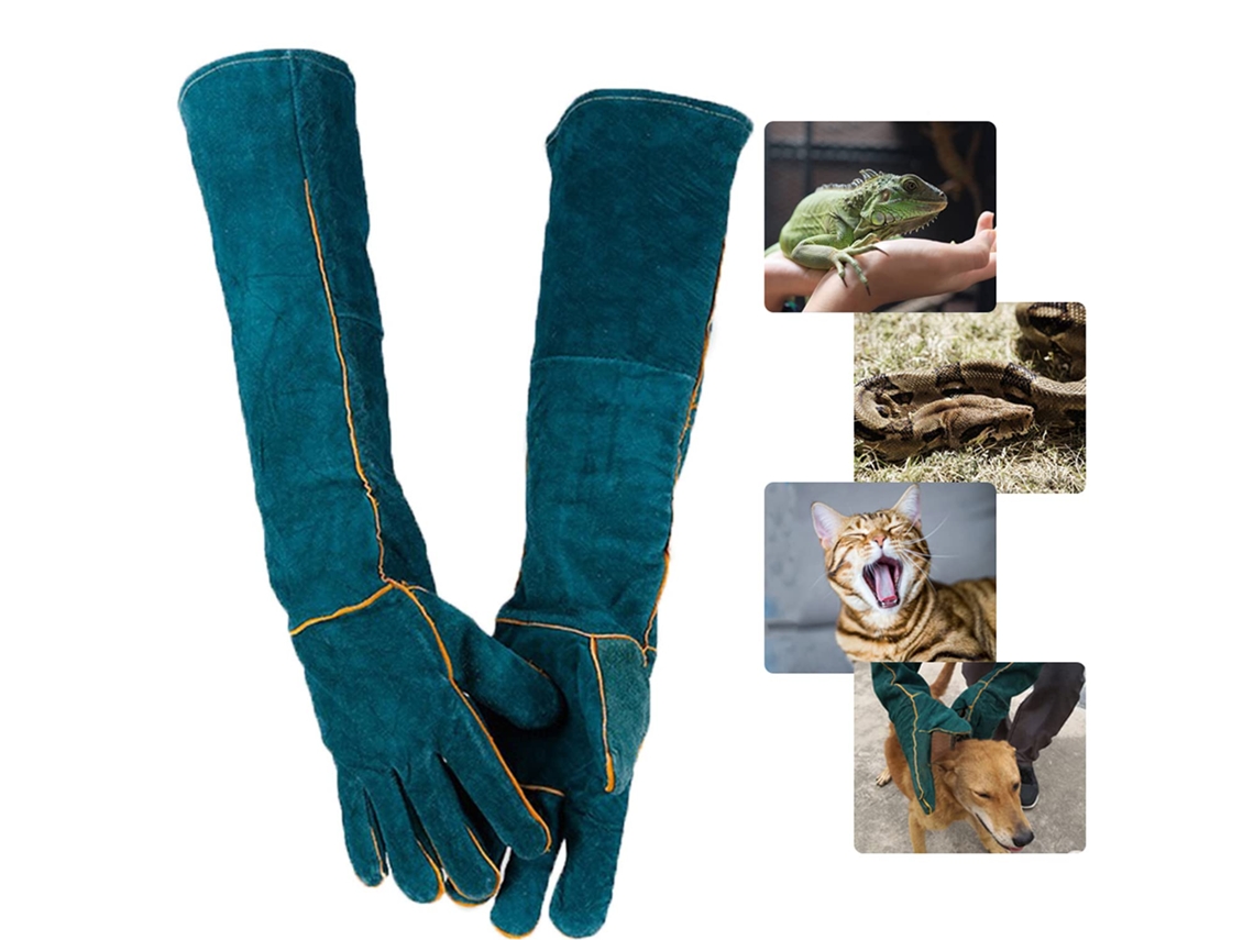 Luvas Para Manuseio De Animaisbanho De Couro Espesso Para Animais De Estimação/proteção Contra Répteis Zeuxo